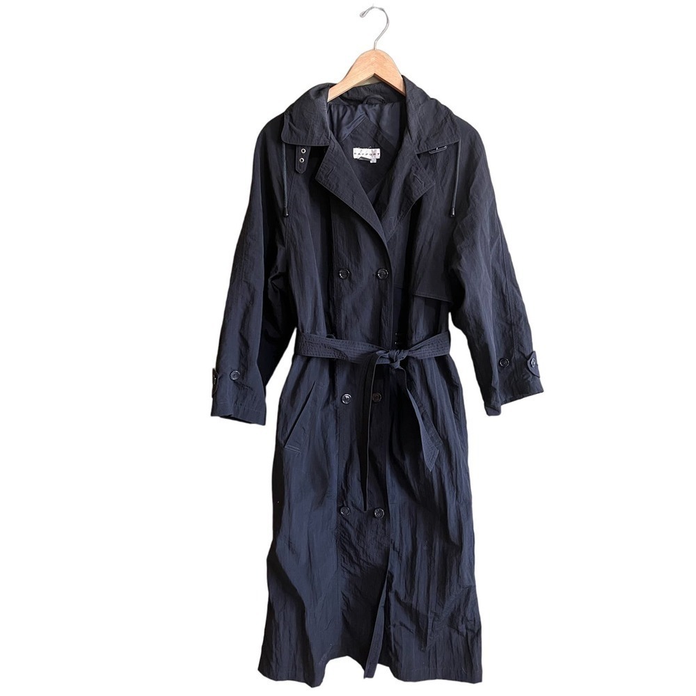 Rapport‎ black lightweight trench coat womens size
